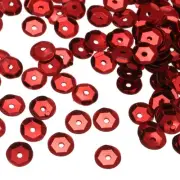 Loose Sequins 4MM Silver Backed Sequins Cup Sequins Embroidery Sequins Red