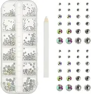 WEKADRIN 1 Set Flatback Nail Charms with Pickup Pencil Rhinestones for Nail Decoration