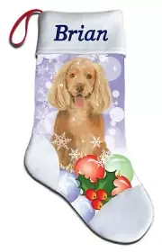 Personalized Cocker Spaniel Dog Lover Christmas Stocking Embroidered