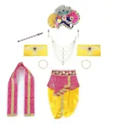 Baby Krishna Kanha JI Dress for Janmashtami with Pagdi & Flute Size 1 Year
