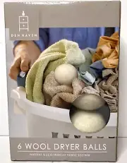 Den Haven (6) Wool Dryer Balls Fabric Softener Natural Eco-Friendly