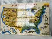 Melissa & Doug Deluxe Wood United States of America USA Map Puzzle