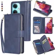 For OnePlus Nord CE3 Wallet Case 9Card Zipper Slots Kickstand Flip Leather Case