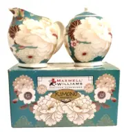 NIB MAXWELL WILLIAMS KIMONO CREAMER JUG & SUGAR BOWL TEAL GREEN RARE LAST ONE!
