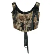 for Tank Top Waistcoat Sexy Square Neck Slim Vest Top Backless Bustier Corset