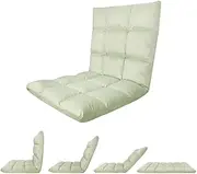 Extra Long Foldable Floor Lounger Chair, Floor Chair, Floor Sofa,Adjustable Back, Reading, Gaming, Watching TV, Coral Velvet Cover, Measuring 110 x 55 x 11 cm. (Green)