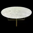 Round Shape Resin Dining Table Top White Agate Hotel Table with Elegant Table