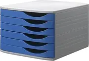 Jalema 2686356160 Drawer Box 6 Closed Drawers Light Grey/Blue