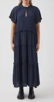 Decjuba size 18 navy Lori tiered midi dress BNWT RRP $139.95
