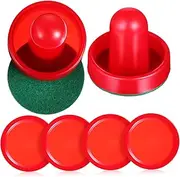 Ice Hockey Pucks Paddles 2 Pushers 2 Pads Red Hockey Training Game Kit