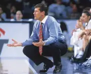 UConn coach Geno Auriemma during game vs West Virginia Storrs CT 1- Old Photo