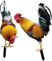 Kisangel Realistic Garden Chicken Stake Acrylic Yard Art Double-Sided Design Outdoor Decor