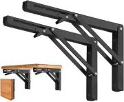 Set Of 2 300Mm Shelf Brackets, Foldable Console Support, Stainless Steel Wall Folding Bracket, 60Kg/132Lbs Load-Bearing