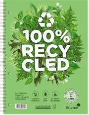 Silvine A4+ Premium Recycled Wirebound Notebook, Lined with margin, 120 pages of