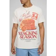 Mens Ecru Oversized Pancake Stack T-Shirt