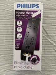 Surge Protector Philips Home Theatre 7-Outlet 2160 Joules 4' Cord