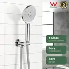 WELS Hand Held Shower Head Set 3-Mode Sprayer with Wall Elbow and 1.5m Hose