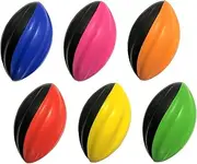 Mini Football 6-Pack 5” Spiral Small Foam Football Mini Footballs 6-Pack Easy Grip Soft Toddler Football(Red, Yellow, Blue, Pink, Orange, Green)