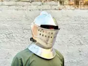 Medieval Helmet European Closed Helmet LARP Fancy Armor Costume Dress Knight