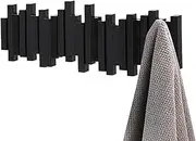 Entryway Piano Keys Hats Rack,Coat Rack Wall Mount,5 Hooks Down Coat Holder,for Hanging Coats, Scarves, Purses and More