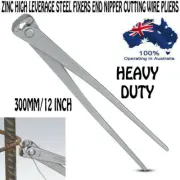 Zinc High Leverage 300mm (12in) Steel Fixers End Nipper Cutting Wire Plie