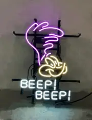 Superbird Beep Beep Glass Neon Sign Decor Store Garage Neon Bar Sign 14"x17"