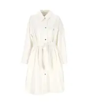 Yves Salomon Belted Shirt Dress F40,F38 white