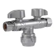 SharkBite Max 1/2" x 3/8" O.D. Compression x 3/8" O.D. Dual Stop Valve