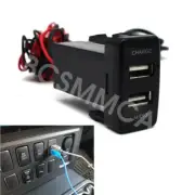 Dual Ports USB Car Charger Audio Socket Fit For Toyota 4Runner 2003-2009 12V-24V