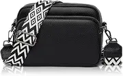 [Yaregia] Crossbody Bag, Small Shoulder Bag, Wide Strap Genuine Leather Cross Body Bags Woman, With Adjustable and Removable Shoulder Strap, Unisex Genuine Leather Bag for Work, Travel, School