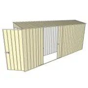 Build-a-Shed 0.8 x 4.5 x 2m Hinged Door Tunnel Shed with Double Sliding Side Doors - Cream