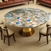 30" Natural Agate Stone Coffee Table Top Round Agate Cafeteria Gemstone Home Dec