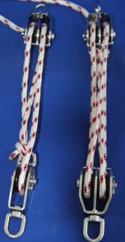 PULLEY SYSTEM DAVET SET 4 to 1 & 3 to 1 Ratio GOOD FOR ALL LIFTING.:DINGHYS ect