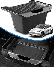 for Tesla Model Y 2024 Trash Can Rear Center Console Organizer Storage Accessories, Back Seat Garbage Bin with Integrated Flip Cover, Easy to Install and Won't Tip Over
