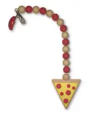 DadChains Pizza Baby Clip-On Teether for Car Seat and Stroller Teething Clip