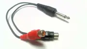 1/4" Y Adaptor 1/4" plug to 2) RCA Jacks molded ends 4K1-310Y 2 pcs