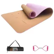 Numat Cork Yoga Mat 6mm (1/4 inch) Thick 72 x 24 in, Sweatproof NonSlip Eco-f...