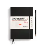 Weekly Planner & Notebook 2025, Hardcover (Black) - A5