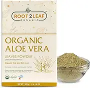 Root2Leaf Organic Aloe Vera Powder (Aloe barbadensis) For Reduces Skin Aging, Acne, Dark Spots & Hair Care (227 Gms)