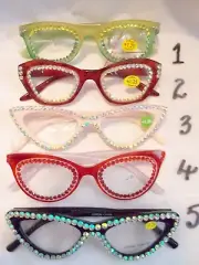 READING GLASSES ALL 1.25 WITH RHINESTONES 5 CHOICES FREE US SHIPPING