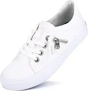 [JENN ARDOR] Women Sneakers Low Top Slip On Fashion Shoes Lace up Canvas Flats Walking Running Shoes