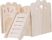 ibasenice 1 Set Guinea Pig Hideout Wooden Maze House Durable Chinchilla Hut for Small Animals Multi Use Pet Comfortable Sleeping Space for Hamsters and Guinea Pigs