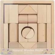 22pc Kaper Kidz Natural Wooden Blocks Kids/Childrens Interactive Toy 12m+
