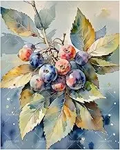 TAOPAOLAB Close-Up Berry Cluster Paint by Numbers Kit for Adults - DIY Juicy Berries and Leaves Painting on Canvas 16x20In, Acrylic Paint Set, Suitable for Beginners, Art for Home Decoration or Gifts