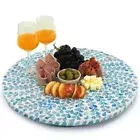 Lazy Susan for Countertop - 20 Inch Lazy Susan for Table, Mother of Pearl Tur...