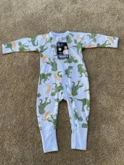 BONDS BABY WONDERSUIT ZIPPY - DINOSAUR - SIZE 00 BNWT