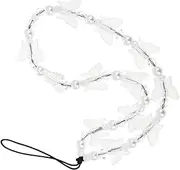 CHILDWEET Transparent Phone Chain with Butterflies Charm Stylish Lanyard for Cellphone Decorative Strap for Lost Use Lightweight and Durable Mobile Phone Accessory