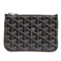 在飛比找momo購物網優惠-【GOYARD 高雅德】經典滿版LOGO手工帆布拉鍊零錢包(