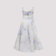[Zimmermann] Zimmermann-Lilac Crush Twist Front Linen Midi Dress-Donna 2 NUM