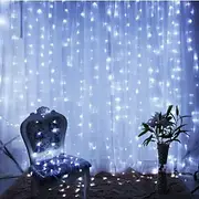 2pcs 33 m 300 LEDs 31V low Voltage Curtain String Lights Warm White White 8-Mode New Design Wedding Christmas Wedding Decoration No Electric Shock Safer Ga